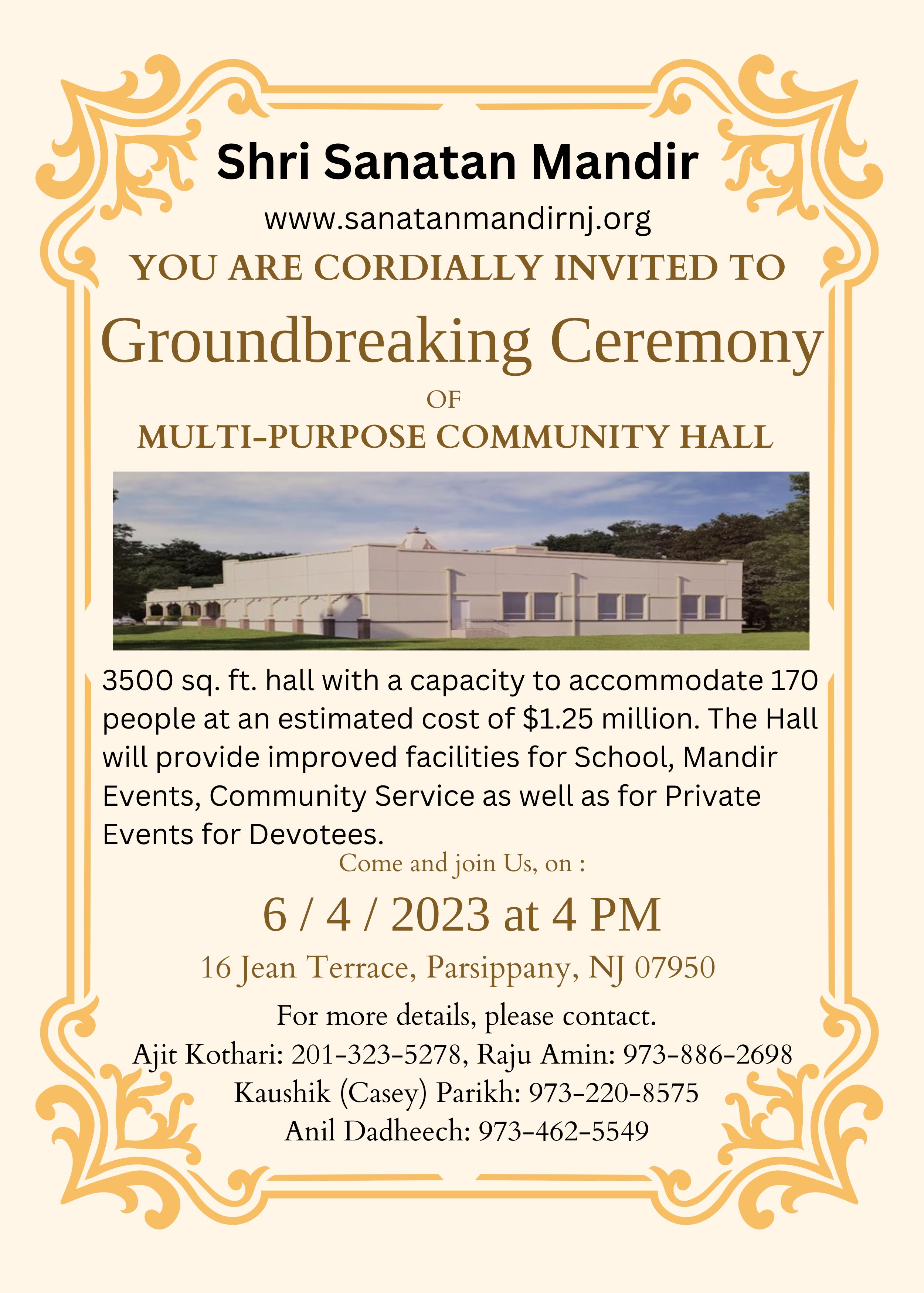 Groundbreaking Ceremony for the Multipurpose Community Hall on June 4th, 2023